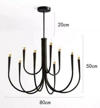 Salle à manger moderne : Luminaires suspendus design et éclairage intérieur LED | Marco Lucetti Ae taille 9 têtes noires / Blanc froid