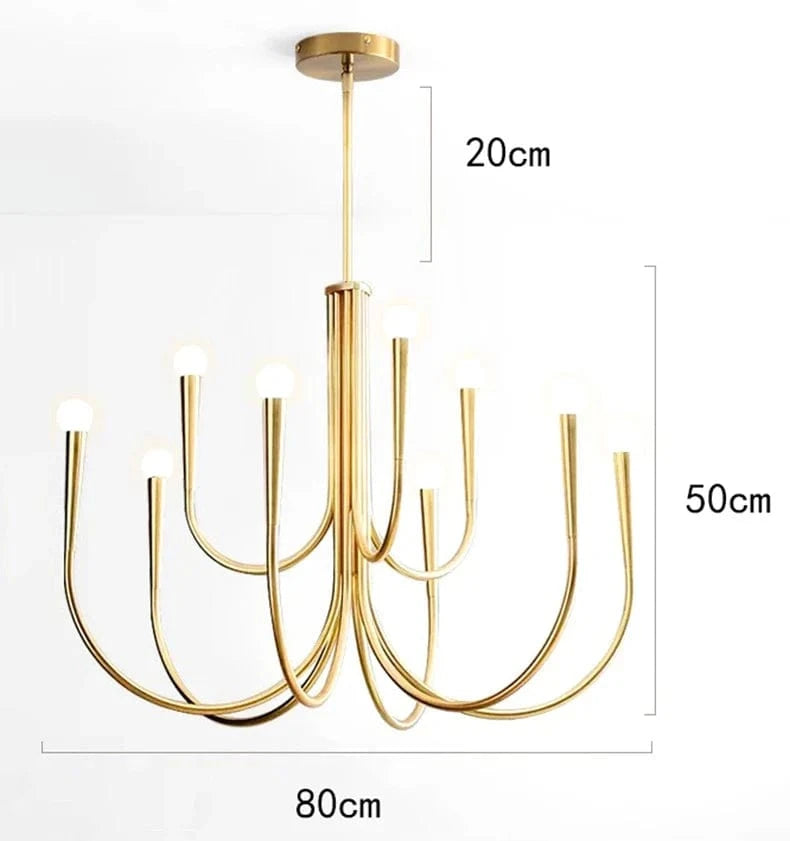 Salle à manger moderne : Luminaires suspendus design et éclairage intérieur LED | Marco Lucetti B taille 9 têtes or / Blanc froid