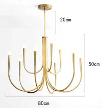 Salle à manger moderne : Luminaires suspendus design et éclairage intérieur LED | Marco Lucetti B taille 9 têtes or / Blanc froid