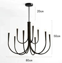 Salle à manger moderne : Luminaires suspendus design et éclairage intérieur LED | Marco Lucetti C taille 9 têtes noires / Blanc froid