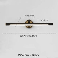 Salle de bain Vanity Light - Applique Miroir Black Bronze luminaire pour la maison moderne - Appliques Murales Makeu | Marco Lucetti 57 cm Noir / CHINE / Blanc chaud (2700-3500K)