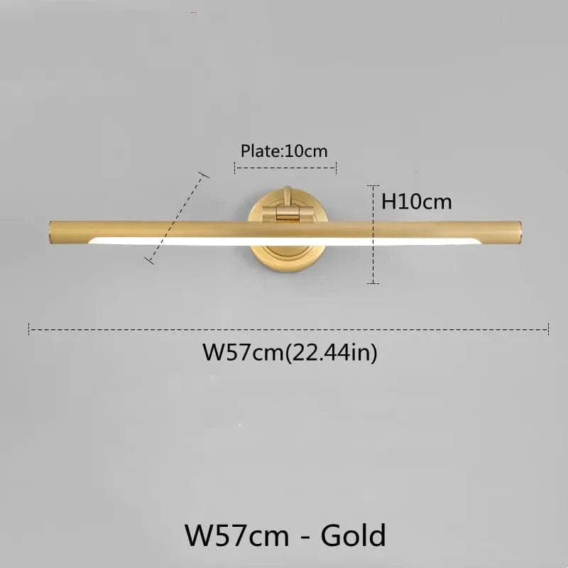 Salle de bain Vanity Light - Applique Miroir Black Bronze luminaire pour la maison moderne - Appliques Murales Makeu | Marco Lucetti 57cm Bronze doré / CHINE / Blanc chaud (2700-3500K)