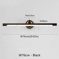 Salle de bain Vanity Light - Applique Miroir Black Bronze luminaire pour la maison moderne - Appliques Murales Makeu | Marco Lucetti 76 cm Noir / CHINE / Blanc chaud (2700-3500K)