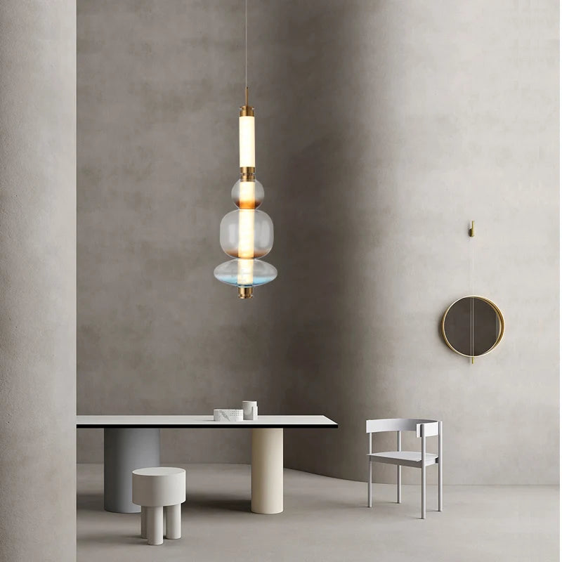 Suspension Duplex Moderne pour Hall avec Escalier en Verre