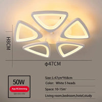 Salon plafonnier LED Nordique  - Lustre carré pour éclairage intérieur | Marco Lucetti 5 têtes blanches / Chine / Application RCdimming