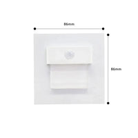 SANDIY - Applique murale encastrée avec capteur de mouvement pour escaliers | Marco Lucetti Capteur Blanc / CHINE / Blanc chaud (2700-3500K) | 3W avec BOÎTE