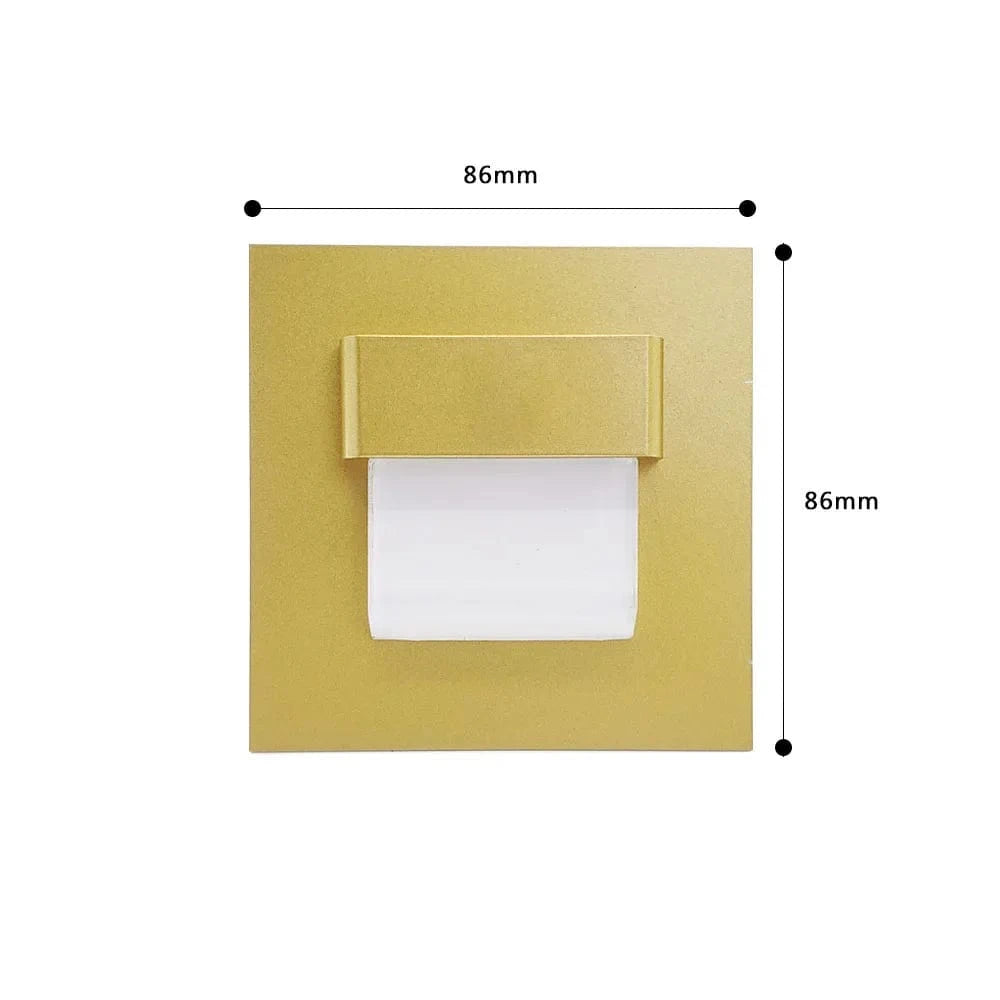 SANDIY - Applique murale encastrée avec capteur de mouvement pour escaliers | Marco Lucetti Changer d&#39;or / CHINE / Blanc chaud (2700-3500K) | 3W avec BOÎTE