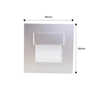 SANDIY - Applique murale encastrée avec capteur de mouvement pour escaliers | Marco Lucetti Interrupteur Argent / CHINE / Blanc chaud (2700-3500K) | 3W avec BOÎTE