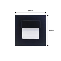 SANDIY - Applique murale encastrée avec capteur de mouvement pour escaliers | Marco Lucetti Interrupteur Noir / CHINE / Blanc chaud (2700-3500K) | 3W avec BOÎTE