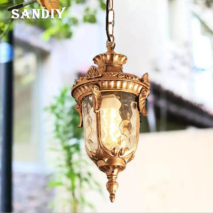 SANDIY - Lustre Vintage Extérieur Plafond Suspension Europe - Suspension pour Jardin Porche Balcon Cour - Éclairage Public | Marco Lucetti
