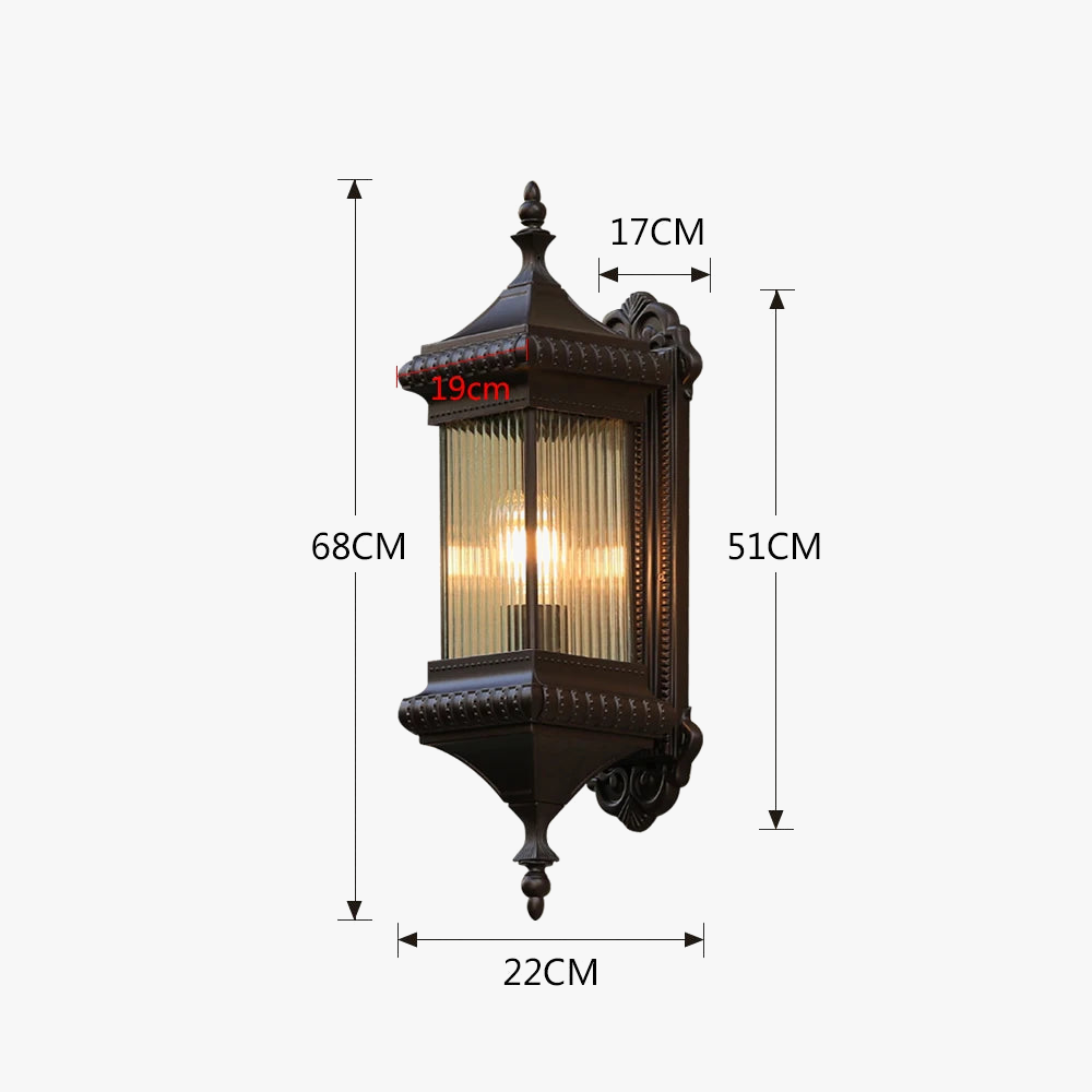 SANDIY Vintage - Applique murale extérieure rétro pour porche - Europe Villa - Étanche - Jardin - Cour - Luminaire café E26/