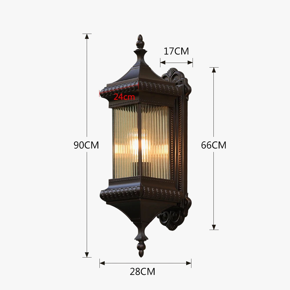 SANDIY Vintage - Applique murale extérieure rétro pour porche - Europe Villa - Étanche - Jardin - Cour - Luminaire café E26/