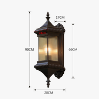 SANDIY Vintage - Applique murale extérieure rétro pour porche - Europe Villa - Étanche - Jardin - Cour - Luminaire café E26/