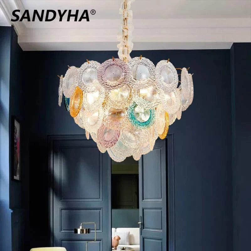 SANDYA – Collection de lustres de luxe modernes avec abat-jour en verre | Marco Lucetti