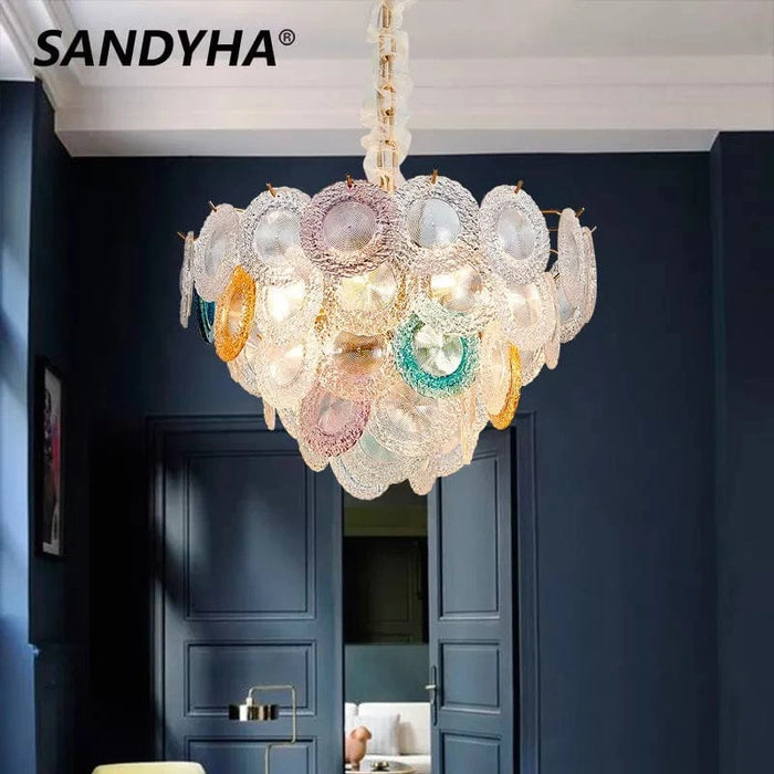 SANDYA – Collection de lustres de luxe modernes avec abat-jour en verre | Marco Lucetti