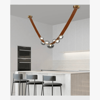 Sandyha Lustre en Cuir avec Suspension LED - Design Moderne | Marco Lucetti