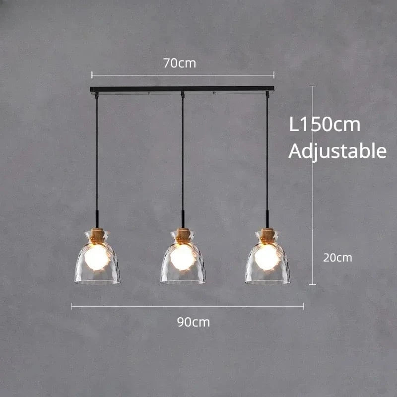SANDYHA Lustre nordique en verre Lampara Colgante Techo LED chambre Restaurant De Chevet Lustres De Plafond éclairage suspendu | Marco Lucetti Ae longue tête à 3 / Lumière blanche