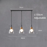 SANDYHA Lustre nordique en verre Lampara Colgante Techo LED chambre Restaurant De Chevet Lustres De Plafond éclairage suspendu | Marco Lucetti Ae longue tête à 3 / Lumière blanche