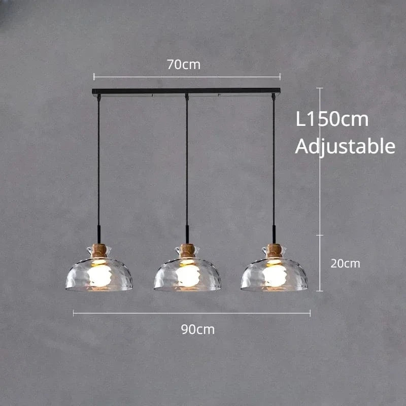 SANDYHA Lustre nordique en verre Lampara Colgante Techo LED chambre Restaurant De Chevet Lustres De Plafond éclairage suspendu | Marco Lucetti B longue 3 têtes / Lumière blanche