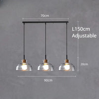 SANDYHA Lustre nordique en verre Lampara Colgante Techo LED chambre Restaurant De Chevet Lustres De Plafond éclairage suspendu | Marco Lucetti B longue 3 têtes / Lumière blanche