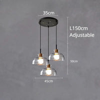 SANDYHA Lustre nordique en verre Lampara Colgante Techo LED chambre Restaurant De Chevet Lustres De Plafond éclairage suspendu | Marco Lucetti B rond 3 tête / Lumière blanche