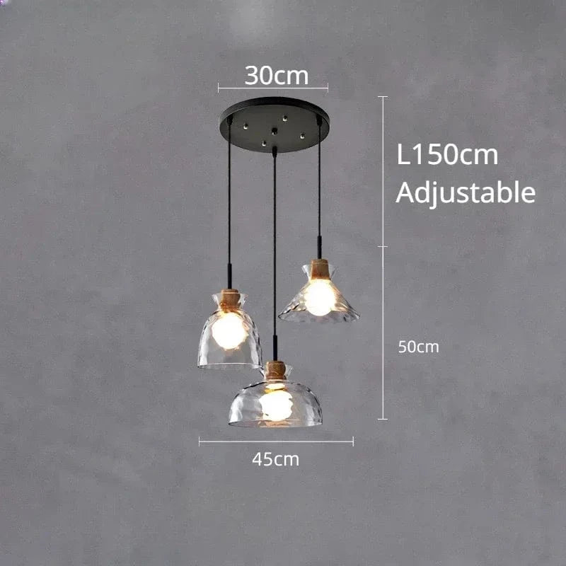 SANDYHA Lustre nordique en verre Lampara Colgante Techo LED chambre Restaurant De Chevet Lustres De Plafond éclairage suspendu | Marco Lucetti C rond 3 tête / Lumière blanche