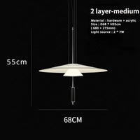 Sandyha Lustre Style Soucoupe Volante LED Moderne pour Décoration Intérieure | Marco Lucetti 2 couches moyennes / Blanc / Lumière neutre