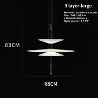 Sandyha Lustre Style Soucoupe Volante LED Moderne pour Décoration Intérieure | Marco Lucetti 3 couches grandes / Blanc / Blanc chaud