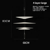 Sandyha Lustre Style Soucoupe Volante LED Moderne pour Décoration Intérieure | Marco Lucetti 4L grand / Blanc / Blanc chaud