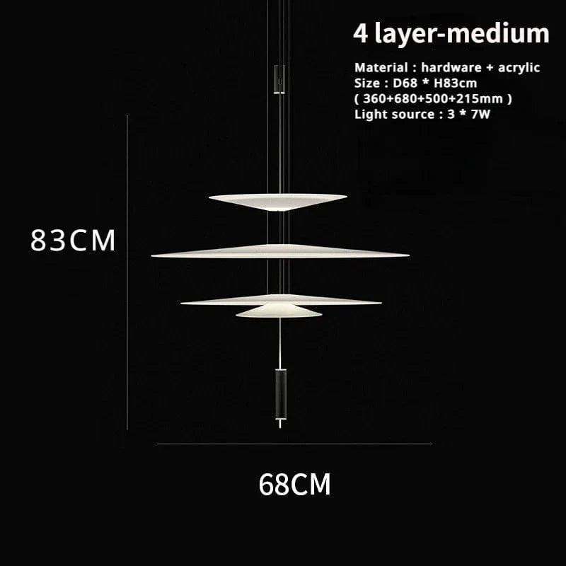 Sandyha Lustre Style Soucoupe Volante LED Moderne pour Décoration Intérieure | Marco Lucetti 4L moyen / Blanc / Blanc chaud