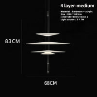 Sandyha Lustre Style Soucoupe Volante LED Moderne pour Décoration Intérieure | Marco Lucetti 4L moyen / Blanc / Blanc chaud