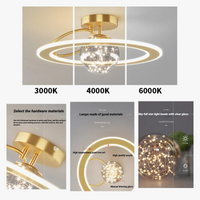 Plafonnier Doré de Luxe à LED Moderne Boule de Verre