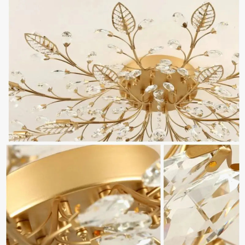 Lustre LED Cristal Moderne Nordique pour Salon Salle à Manger