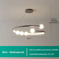 SANDYHA nordique luxe boule de verre lustre moderne - Suspension LED Design | Marco Lucetti Noir D60cm / Lumière froide