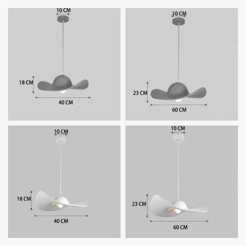 Lustre Nordique Minimaliste Chapeau Design avec Lampes Suspendues