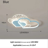 Sandyha - Plafonniers LED avec Télécommande pour Décoration Intérieure | Marco Lucetti Bleu 55cm / Gradation avec télécommande