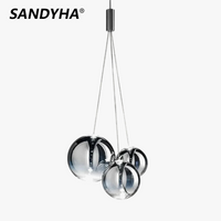 Suspension LED Sandyha avec Boules de Verre pour Décoration Intérieure