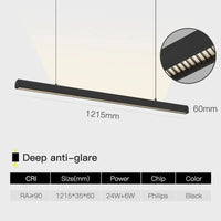 SCON - Collection "Minimal Luxe" : Suspension LED pour salle à manger, bureau ou bar. | Marco Lucetti B Anti-éblouissement profond / Type de ligne suspendue / 24W | Lumière jaune 2700K