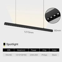 SCON - Collection "Minimal Luxe" : Suspension LED pour salle à manger, bureau ou bar. | Marco Lucetti B Pleins feux sur / Type de ligne suspendue / 24W | Lumière jaune 2700K