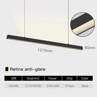 SCON - Collection "Minimal Luxe" : Suspension LED pour salle à manger, bureau ou bar. | Marco Lucetti B Retina antireflet / Type de ligne suspendue / 24W | Lumière jaune 2700K