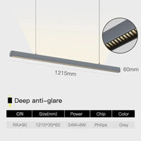 SCON - Collection "Minimal Luxe" : Suspension LED pour salle à manger, bureau ou bar. | Marco Lucetti G Anti-éblouissement profond / Type de ligne suspendue / 24W | Lumière jaune 2700K