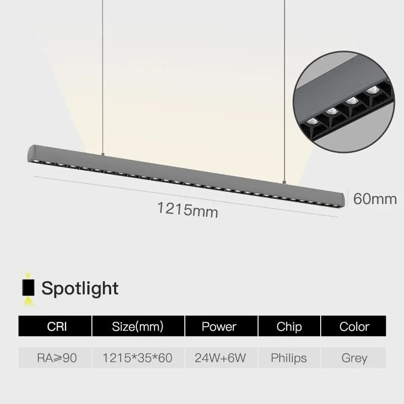 SCON - Collection "Minimal Luxe" : Suspension LED pour salle à manger, bureau ou bar. | Marco Lucetti G Pleins feux sur / Type de ligne suspendue / 24W | Lumière jaune 2700K