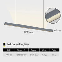 SCON - Collection "Minimal Luxe" : Suspension LED pour salle à manger, bureau ou bar. | Marco Lucetti G Retina antireflet / Type de ligne suspendue / 24W | Lumière jaune 2700K