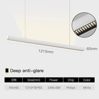 SCON - Collection "Minimal Luxe" : Suspension LED pour salle à manger, bureau ou bar. | Marco Lucetti W Anti-éblouissement profond / Type de ligne suspendue / 24W | Lumière jaune 2700K