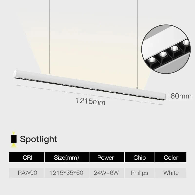 SCON - Collection "Minimal Luxe" : Suspension LED pour salle à manger, bureau ou bar. | Marco Lucetti W Pleins feux sur / Type de ligne suspendue / 24W | Lumière jaune 2700K