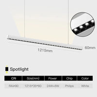 SCON - Collection "Minimal Luxe" : Suspension LED pour salle à manger, bureau ou bar. | Marco Lucetti W Pleins feux sur / Type de ligne suspendue / 24W | Lumière jaune 2700K