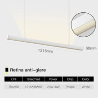 SCON - Collection "Minimal Luxe" : Suspension LED pour salle à manger, bureau ou bar. | Marco Lucetti W Retina antireflet / Type de ligne suspendue / 24W | Lumière jaune 2700K