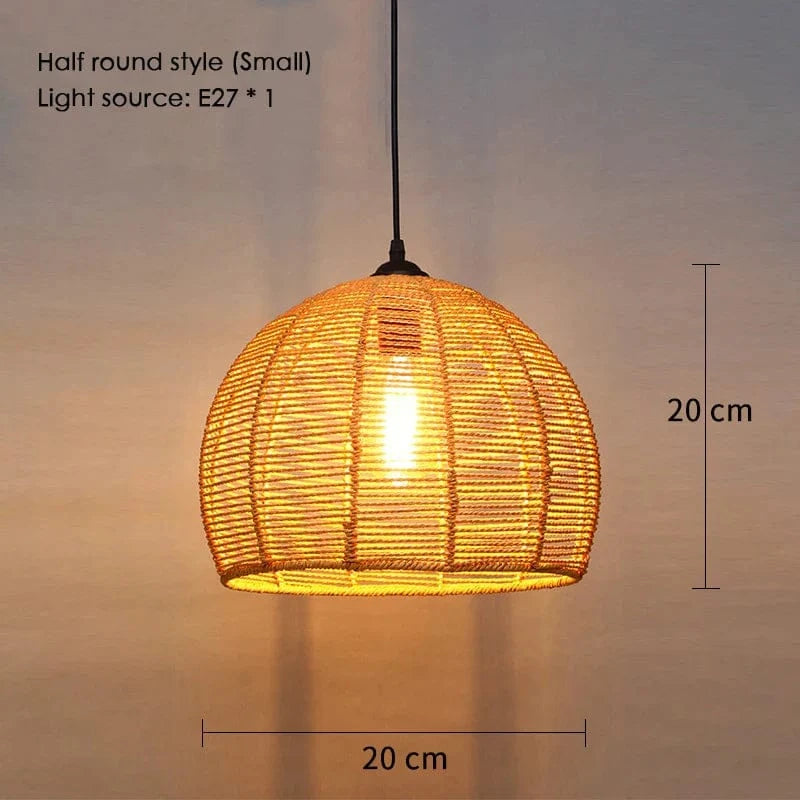 Sisal & Chanvre : Lustre Suspendu en Corde pour Salle à Manger | Marco Lucetti C Demi-cercle 20cm / Blanc chaud