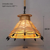 Sisal & Chanvre : Lustre Suspendu en Corde pour Salle à Manger | Marco Lucetti E 45x30cm / Blanc chaud