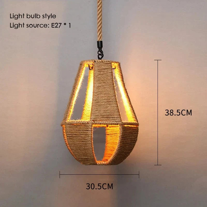 Sisal & Chanvre : Lustre Suspendu en Corde pour Salle à Manger | Marco Lucetti G 30,5x38,5cm / Blanc chaud